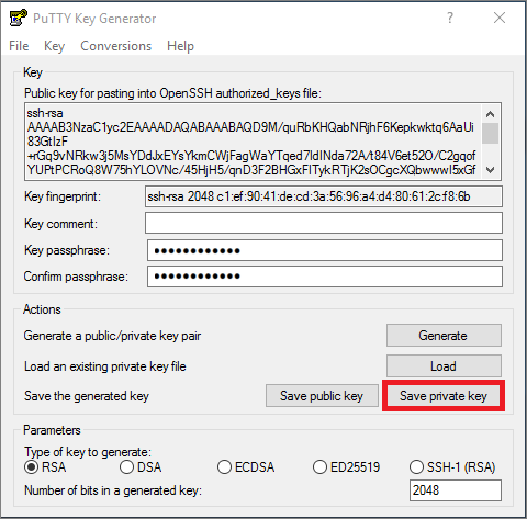 Generate public prive ssh key login